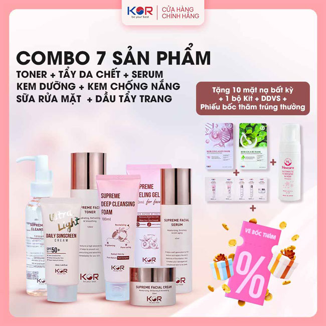 Bộ Bộ Chăm Da Toàn Diện KOR ( 7 sản phẩm KOR )